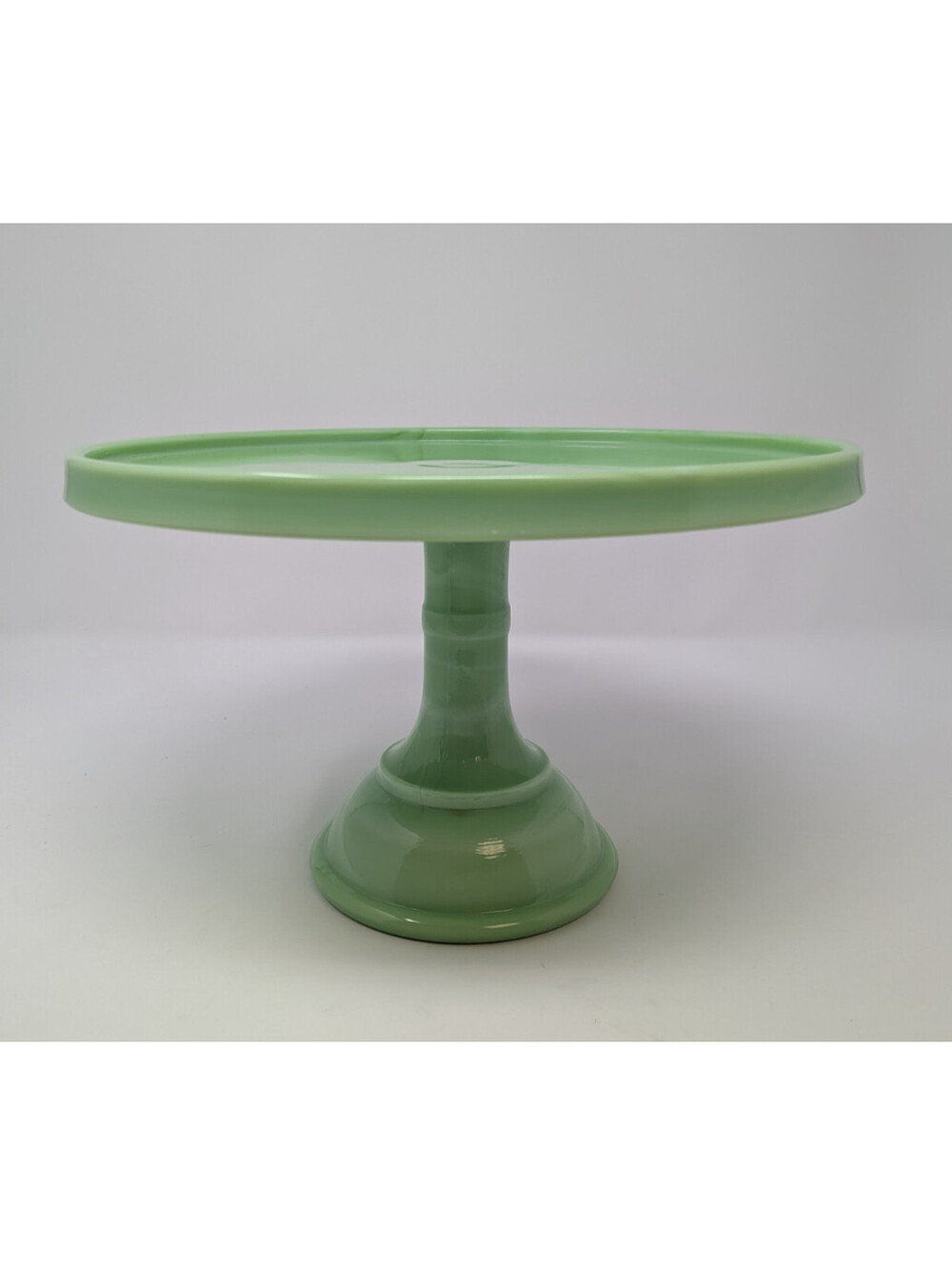 Vintage L.E. Smith Jadeite Glass Pedestal Cake Stand 10" Martha Stewart Shaved